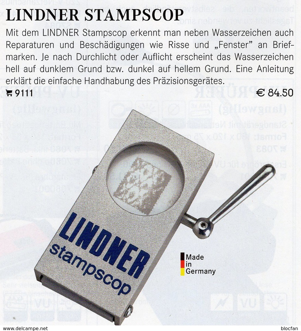 Wasserzeichen-Sucher Stampscope Neu 85€ Prüfen Von WZ Auf Briefmarken Check Of Stamps Paper Wmkd. LINDNER Offer9111 - Filatelia