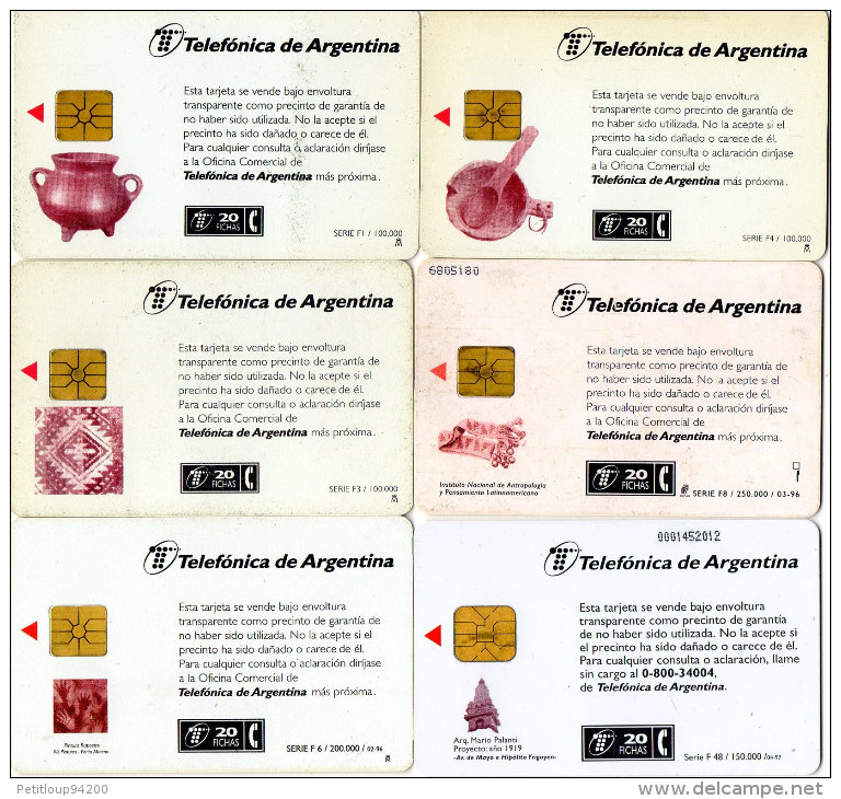 TELECARTES   ARGENTINE   20 Fichas   Artisanat  Crafts  (lot De 6)  ***** - Argentine