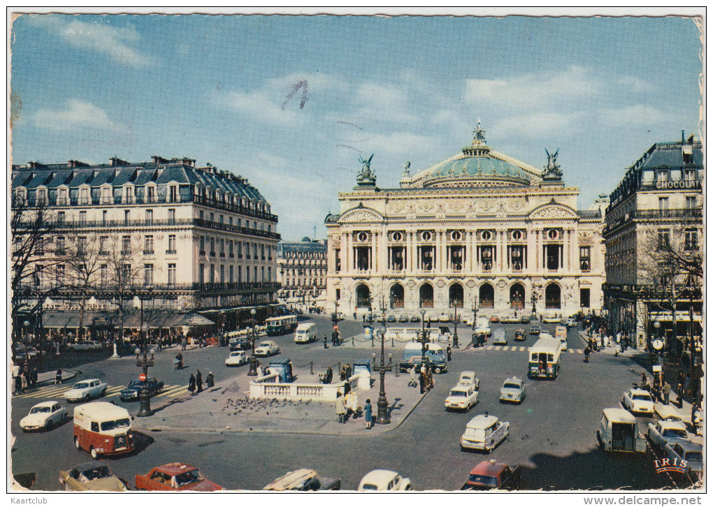 Paris: CITROËN TUBE HY, DS AMBULANCE, SIMCA 1000, RENAULT FLORIDE, ESTAFETTE, GOELETTE - L'Opéra - Auto/Car/Voiture - Turismo