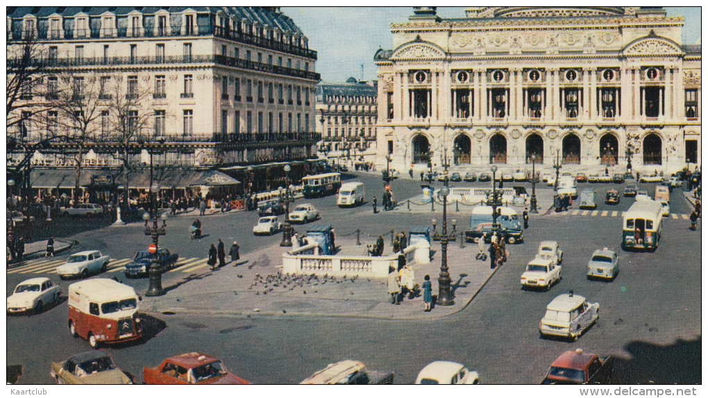 Paris: CITROËN TUBE HY, DS AMBULANCE, SIMCA 1000, RENAULT FLORIDE, ESTAFETTE, GOELETTE - L'Opéra - Auto/Car/Voiture - Turismo