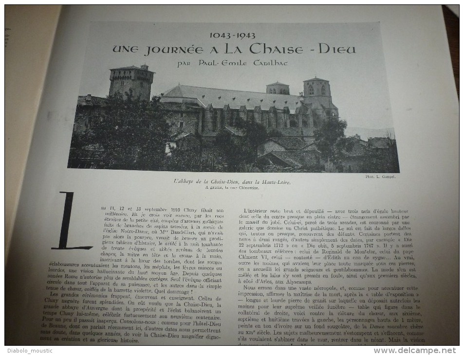 L' Illustration 1943 Paris Sous Les Bombes US Et GB ; L'usine à Gaz Moderne Dessins De L. Jonas; Abbaye LA CHAISE-DIEU - L'Illustration