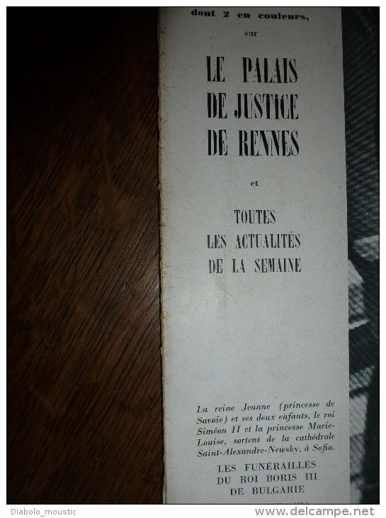 L' Illustration1943 Palais De Justice RENNES ;KHARKOV ;Funérailles Du Roi De BULGARIE ;Gaz De Boues-égout ;Acuponcture - L'Illustration