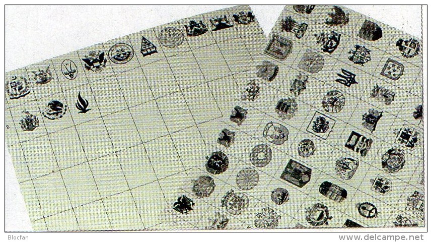 73 Wappen-Bilder Der Welt 4€ Zur Kennzeichnung Von Karten Büchern Alben+Sammlungen Ohne Farbe LINDNER #975 Waps Of World - Autres Accessoires