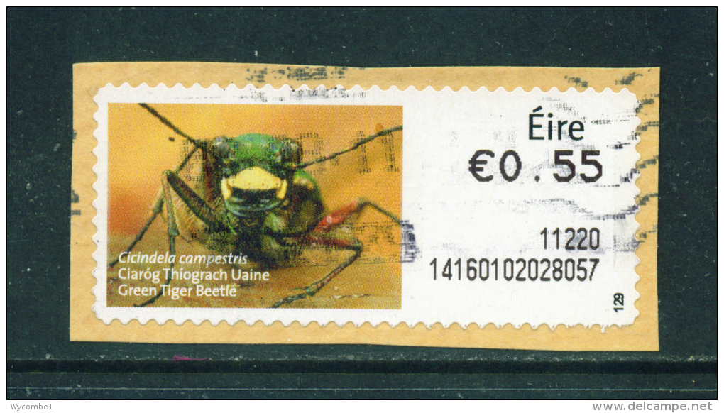 IRELAND - 2010  Post And Go/ATM Label  Green Tiger Beetle  Used On Piece As Scan - Vignettes D'affranchissement (Frama)
