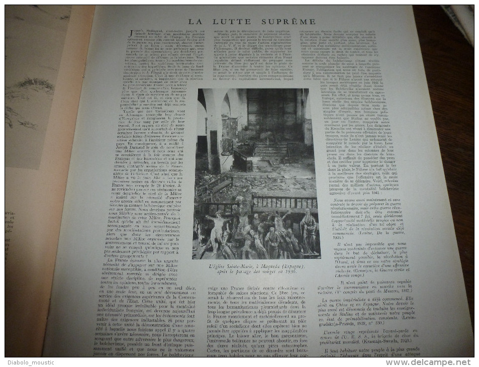 L' Illustration 1943 Combat Aéro-naval;Ligne Démarcation;MAQUEDA (Espagne);Allemagne Donne Son Sang;En CRAU ;Bal BULLIER - L'Illustration