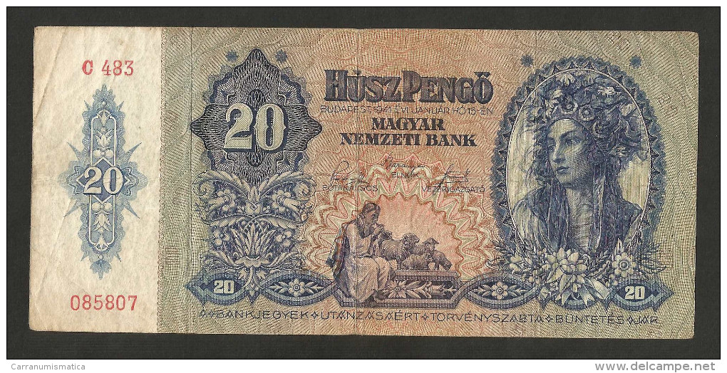 [NC] HUNGARY / MAGYAR - 20 PENGO (BUDAPEST - 1941) - Hongrie