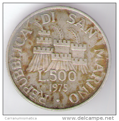 SAN MARINO 500 LIRE 1975 AG SILVER - San Marino