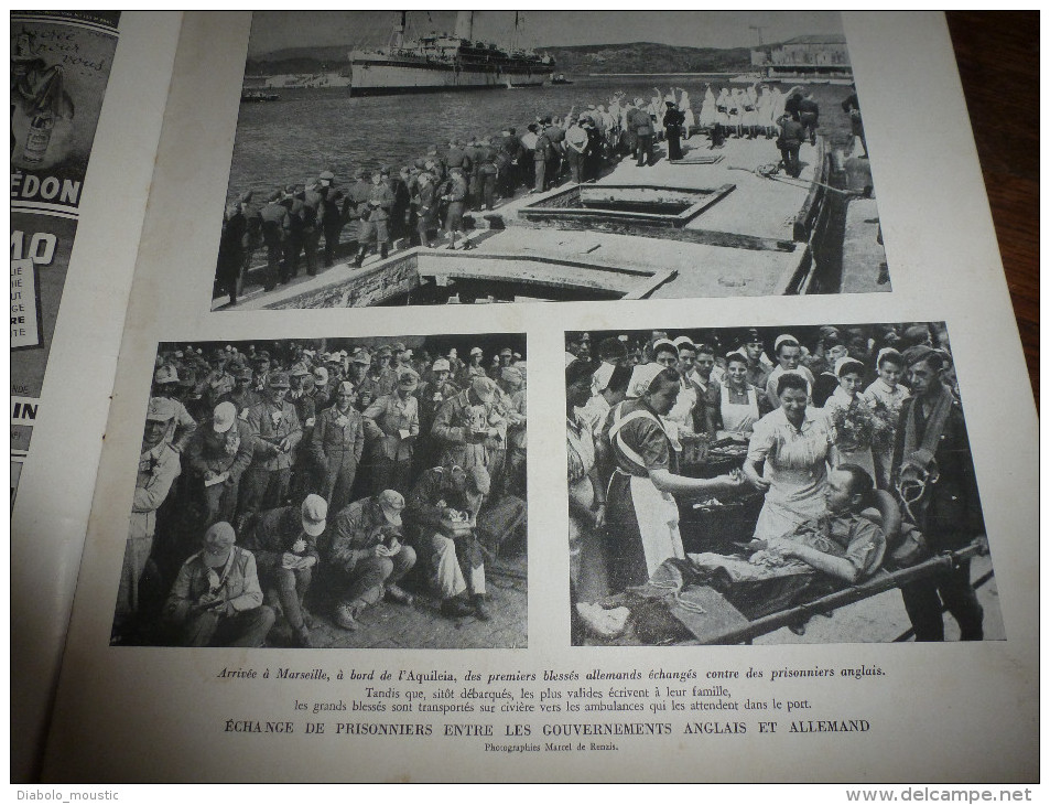 1943 NANTES; L' AQUILEIA à Marseille; Echange De Prisonniers; PIEDILUCO, TERNI ; Train De Secours SIPEG ; Les Destroyers - L'Illustration