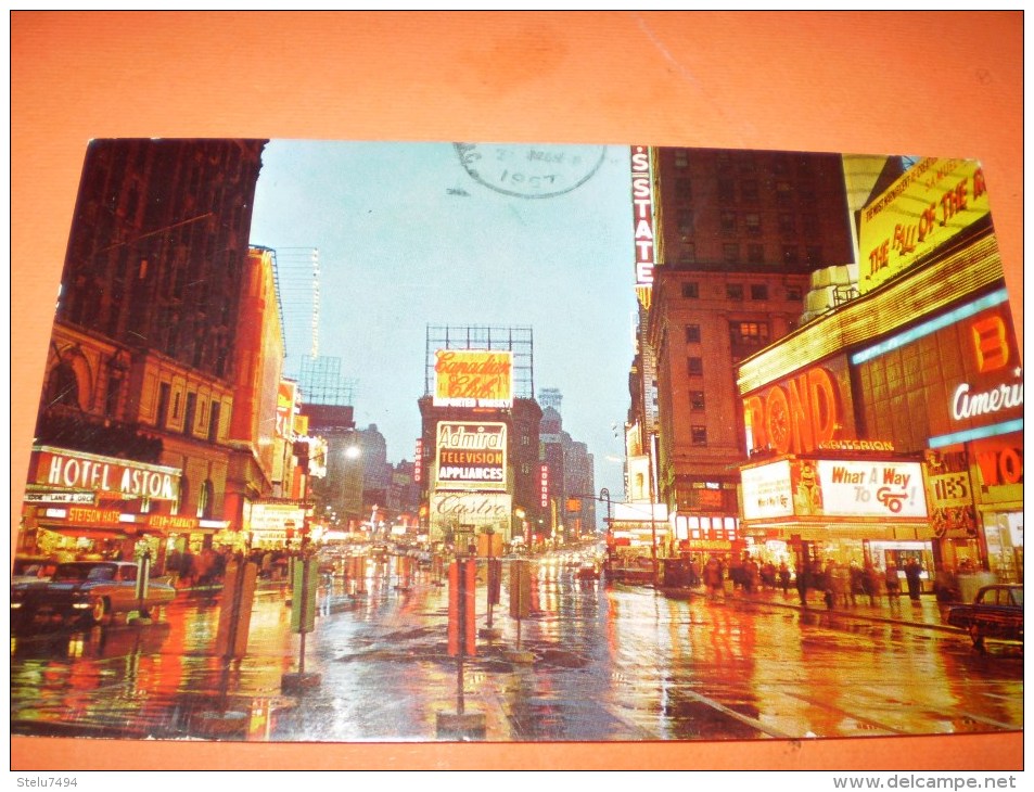 B62 New York Time Square At Night Cm8,5x14 - Altri & Non Classificati