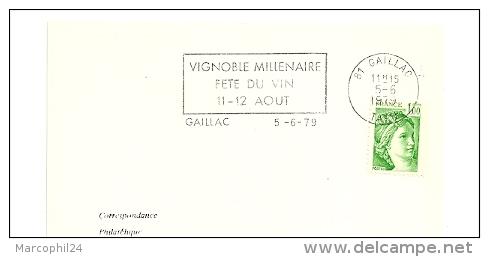 TARN - Dépt N° 81 = GAILLAC 1979 = FLAMME SECAP ' VIGNOBLE MILLENAIRE / FETE DU VIN ' - Mechanical Postmarks (Advertisement)