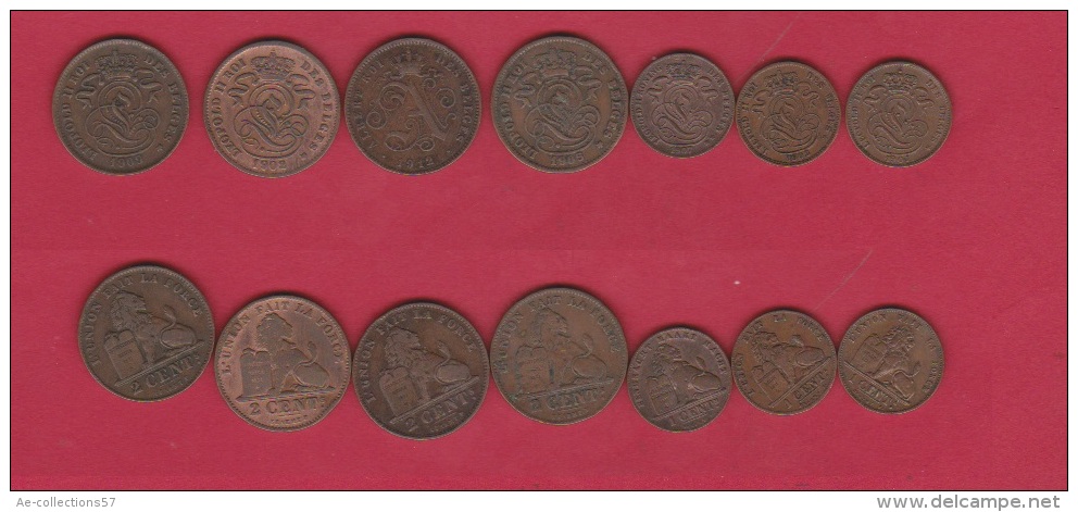 BELGIQUE   //  Lot De 7  Monnaies Anciennes - Collections