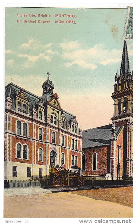 22776  CANADA QUEBEC Montreal  Eglise Ste St Sainte Brigitte Church -european Card - - Montreal