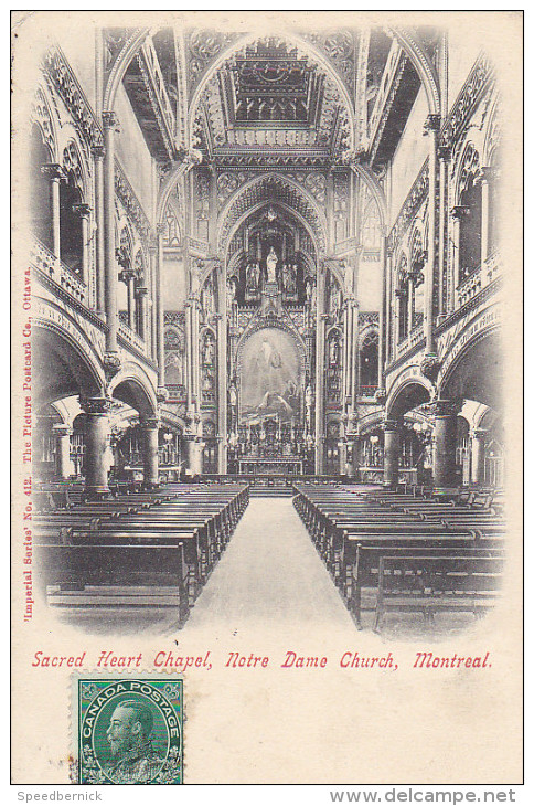 22787 CANADA QUEBEC MONTREAL Sacred Heart Chapel Notre Dame Church -imperial Series 412 - Montreal