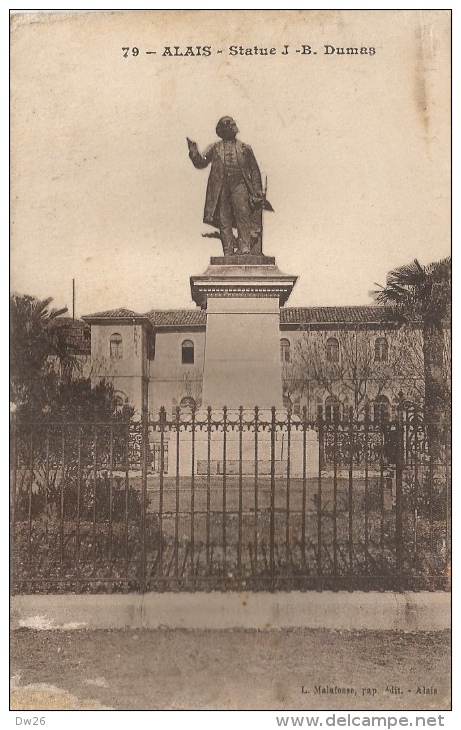 Alais (Alès, Gard) - Statue De J-B Dumas - Edition L. Malafosse - Carte Non Circulée - Alès