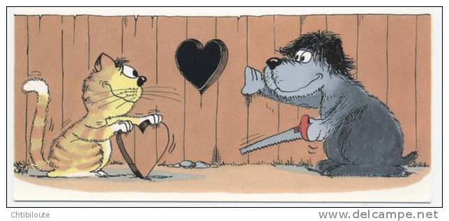 ILLUSTRATEUR  ILL 232  /   STEIN   " CHAT  / CHIEN"     ED . CARTOON   CPM / CPSM 10 X 15 NEUVE - Andere & Zonder Classificatie