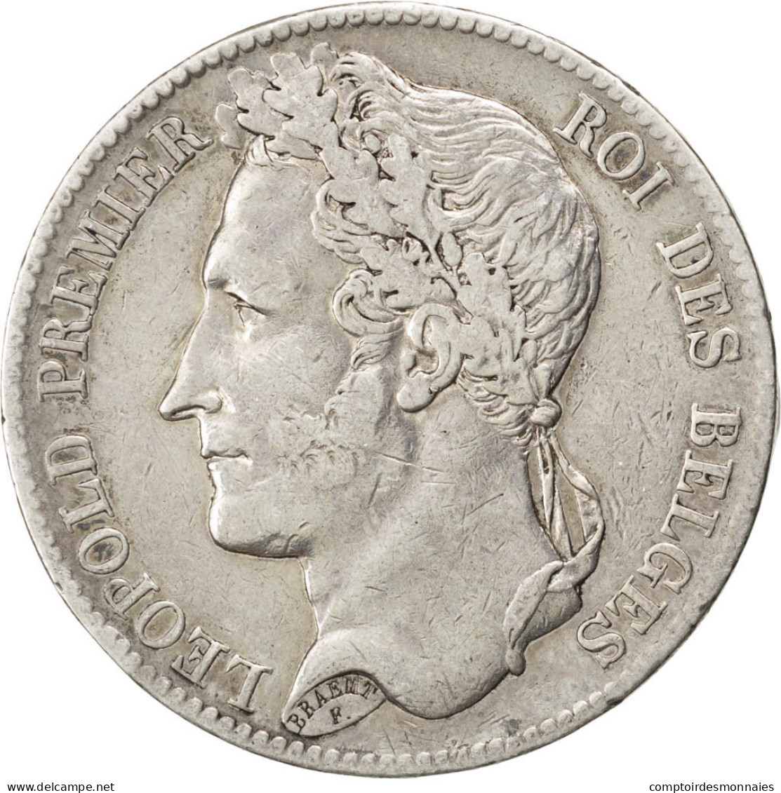 Monnaie, Belgique, Leopold I, 5 Francs, 5 Frank, 1834, TTB, Argent, KM:3.1 - 5 Frank