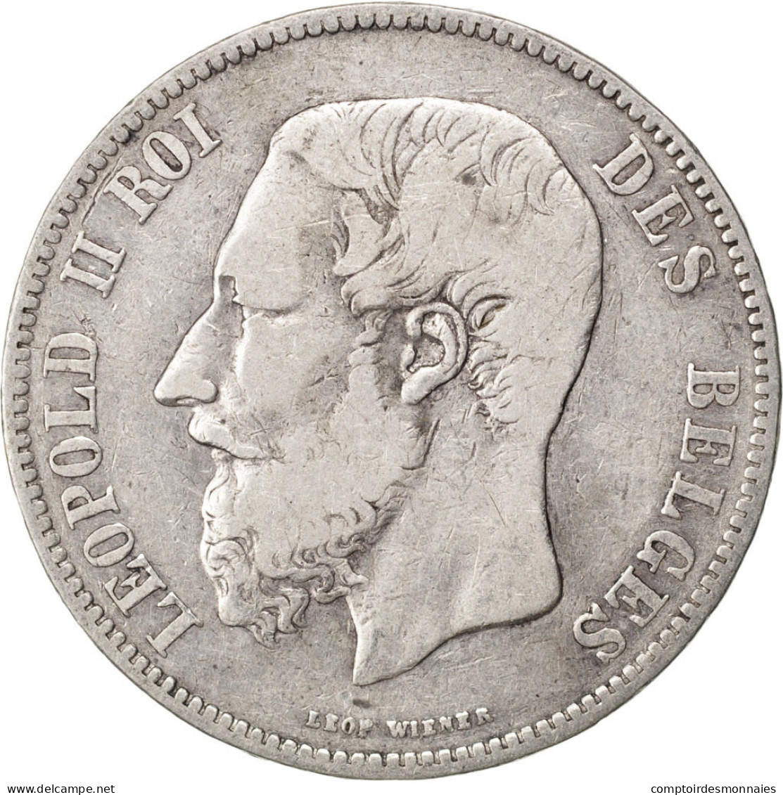 Monnaie, Belgique, Leopold II, 5 Francs, 5 Frank, 1867, TB+, Argent, KM:24 - 5 Frank