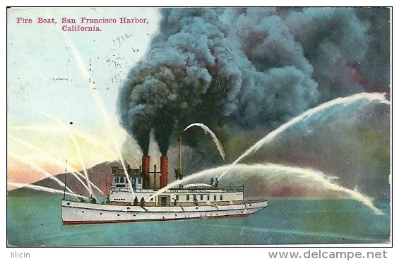 Postcard (Ships) - Fire Boat, San Francisco Harbor, California - Altri & Non Classificati