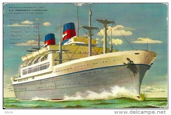 Postcard (Ships) - American President Lines SS President Cleveland - Paquebots