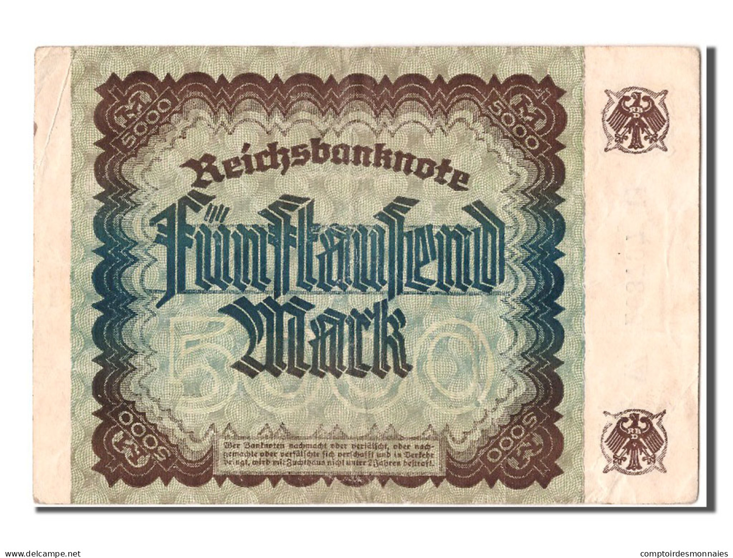 Billet, Allemagne, 5000 Mark, 1922, 1922-12-02, TTB+ - 5000 Mark