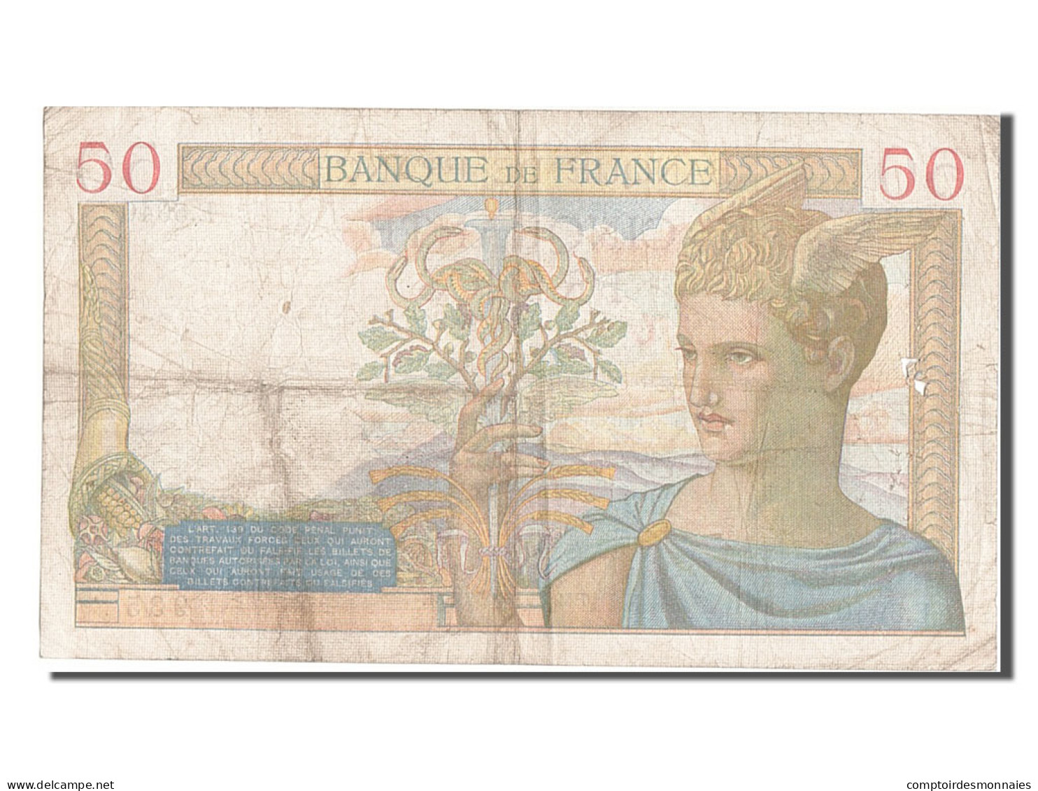 Billet, France, 50 Francs, 50 F 1934-1940 ''Cérès'', 1937, 1937-03-25, TB+ - 50 F 1934-1940 ''Cérès''