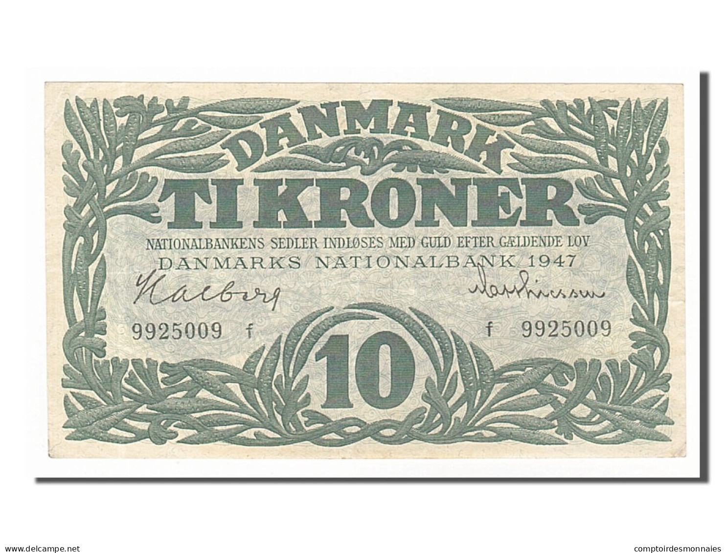 Billet, Danemark, 10 Kroner, 1947, SUP - Denmark