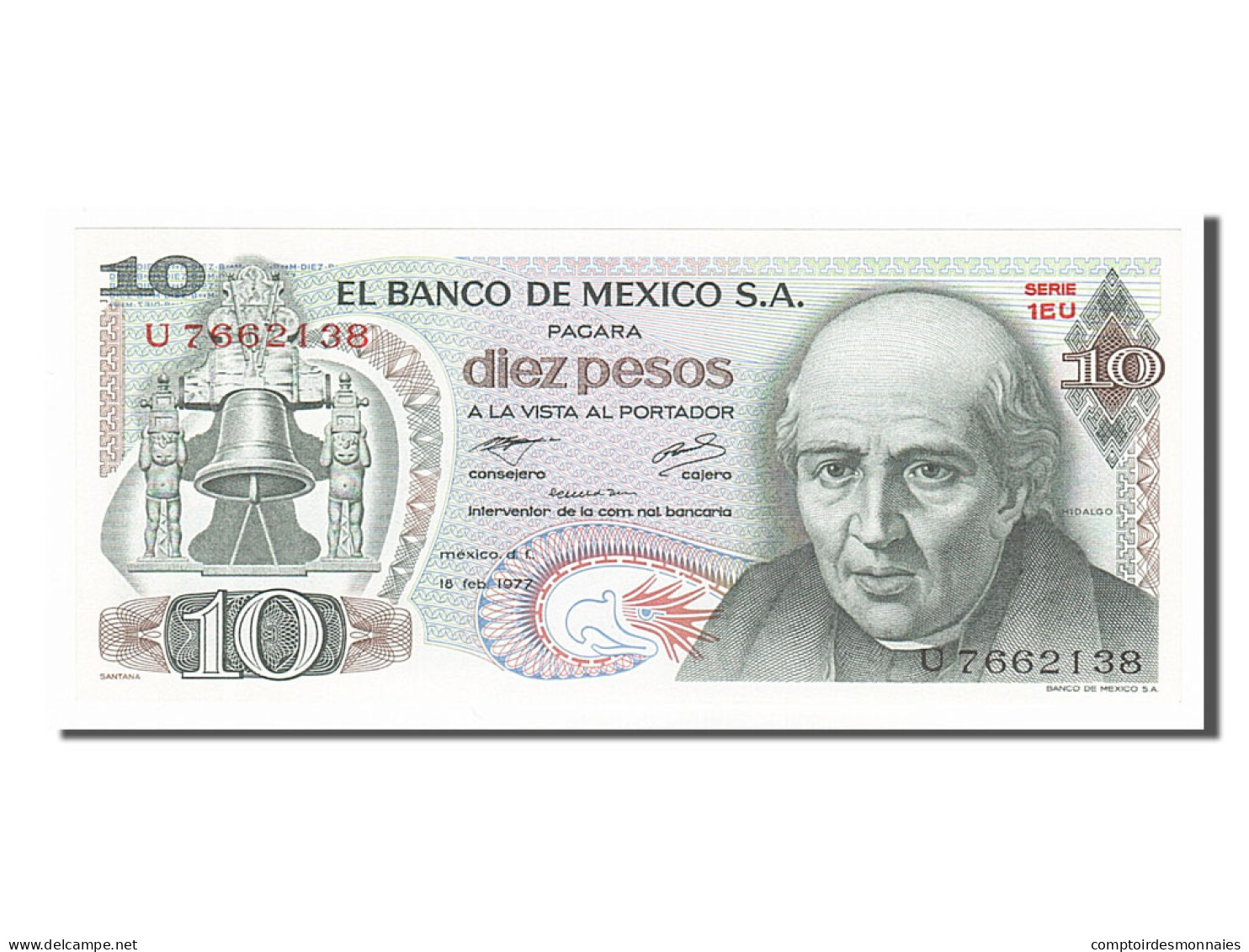 Billet, Mexique, 10 Pesos, 1977, 1977-02-18, NEUF - Mexiko