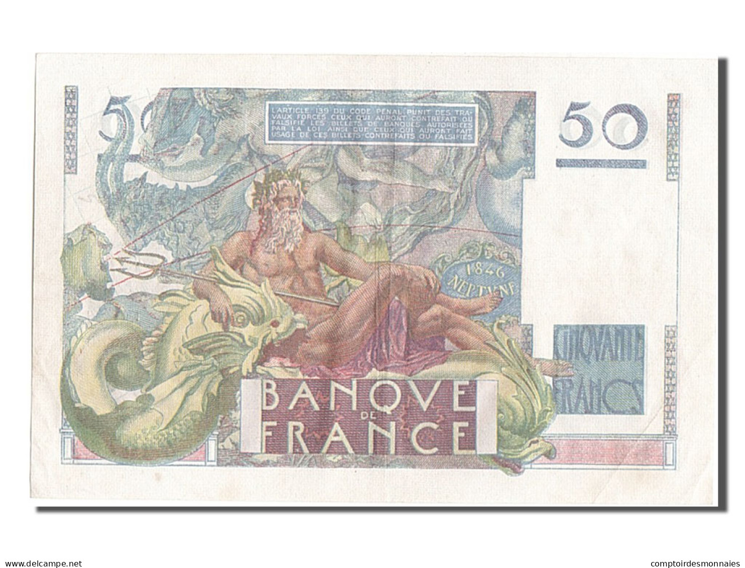 Billet, France, 50 Francs, 50 F 1946-1951 ''Le Verrier'', 1950, 1950-08-24 - 50 F 1946-1951 ''Le Verrier''