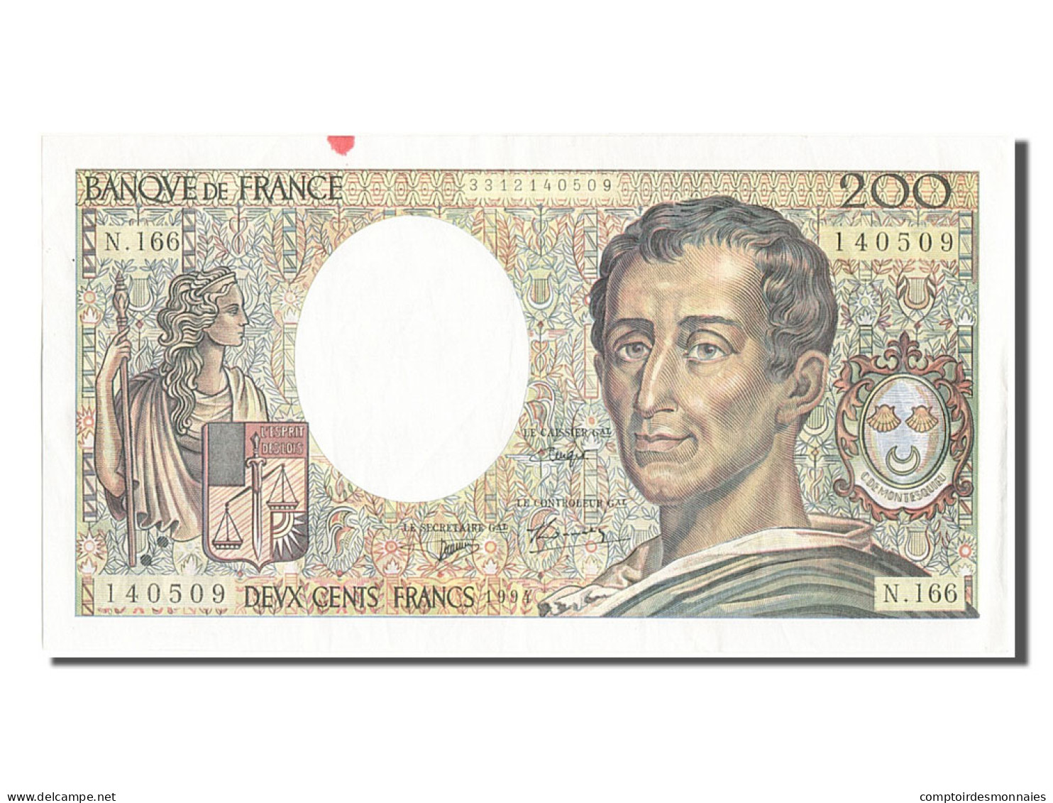 Billet, France, 200 Francs, 200 F 1981-1994 ''Montesquieu'', 1994, TTB - 200 F 1981-1994 ''Montesquieu''