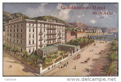 Condamine Hôtel à Monaco, CPA Circulée En 1914 Avec Cachet Principauté - La Condamine
