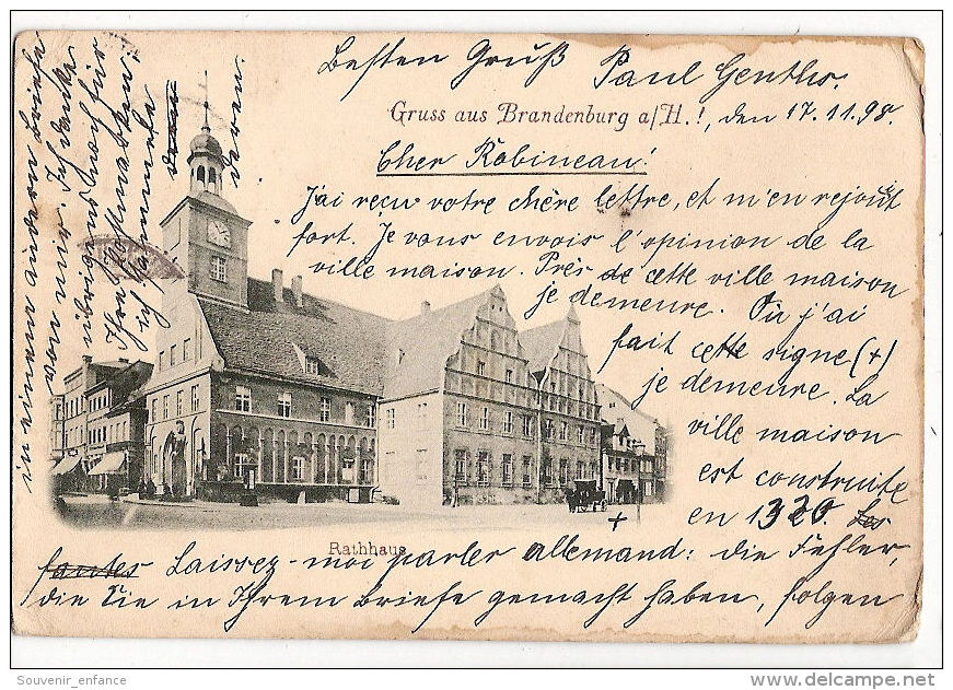 CPA Brandenburg Rathhaus Gruss Aus  Brandebourg Allemagne Deutschland - Brandenburg