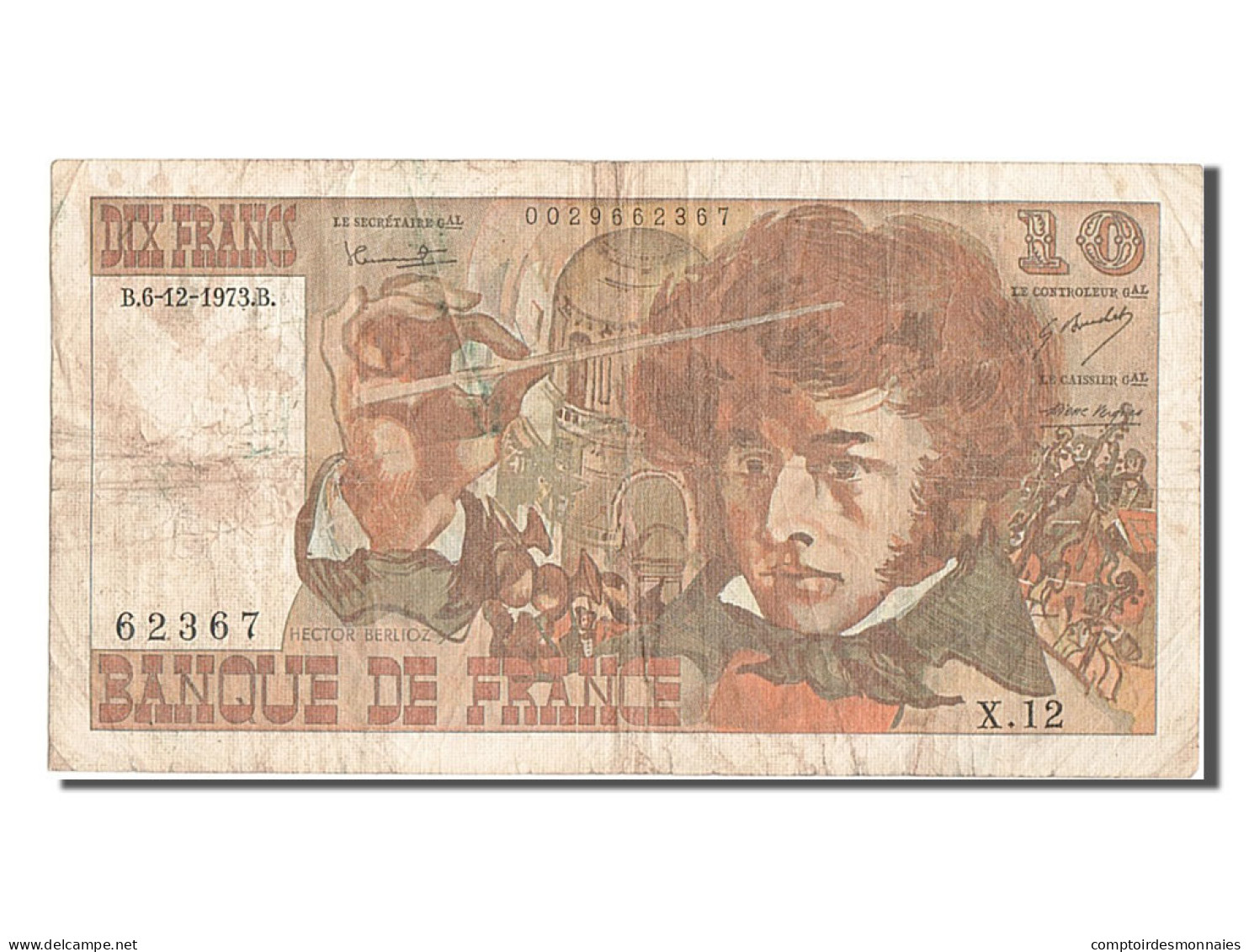 Billet, France, 10 Francs, 10 F 1972-1978 ''Berlioz'', 1973, 1973-12-06, TB - 10 F 1972-1978 ''Berlioz''