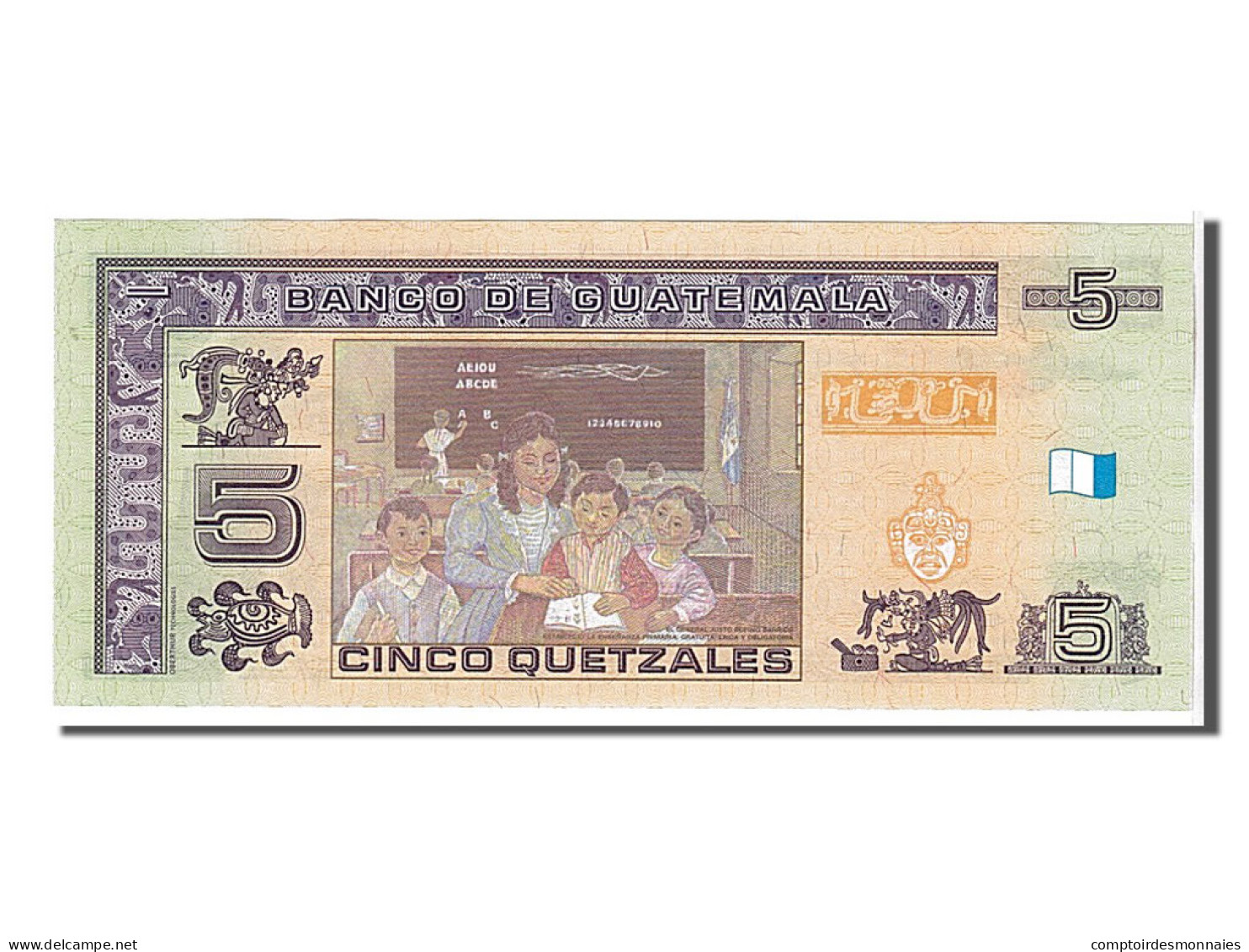 Billet, Guatemala, 5 Quetzales, 2008, NEUF - Guatemala