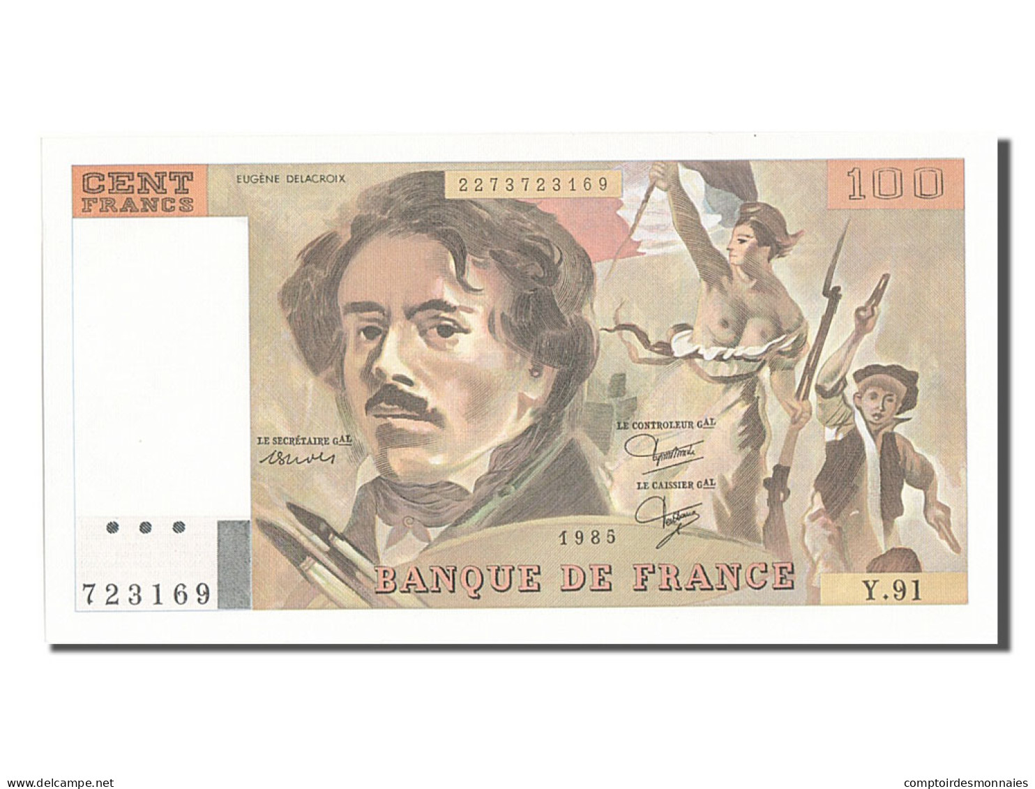 Billet, France, 100 Francs, 100 F 1978-1995 ''Delacroix'', 1985, NEUF - 100 F 1978-1995 ''Delacroix''