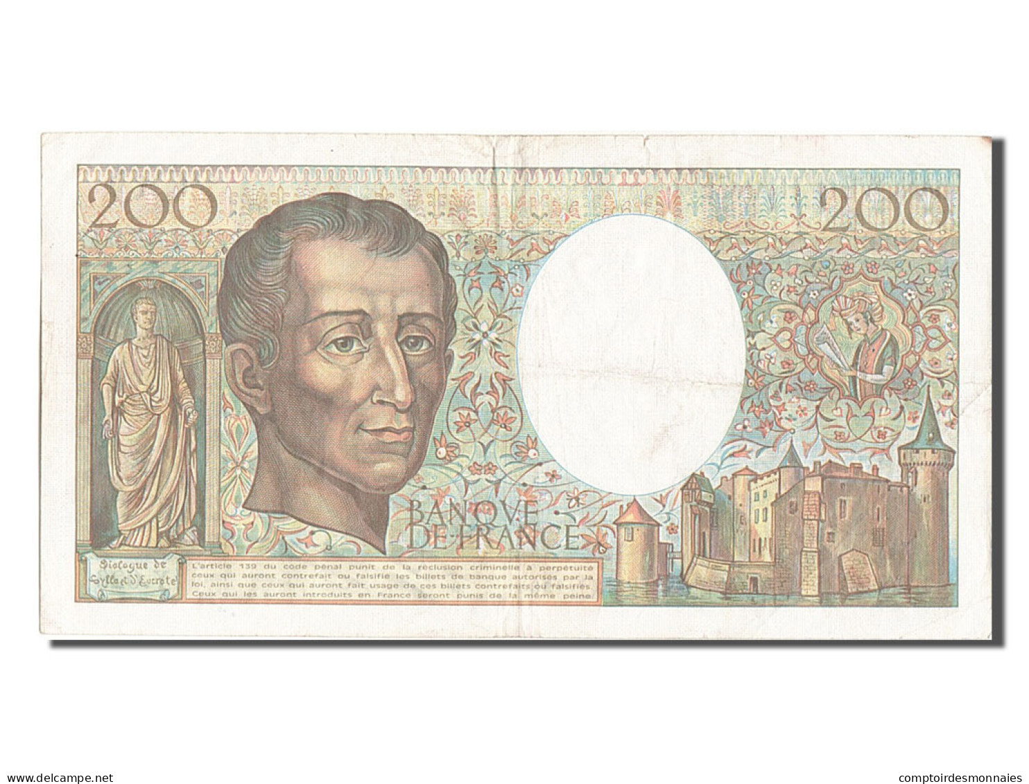 Billet, France, 200 Francs, 200 F 1981-1994 ''Montesquieu'', 1984, TTB - 200 F 1981-1994 ''Montesquieu''