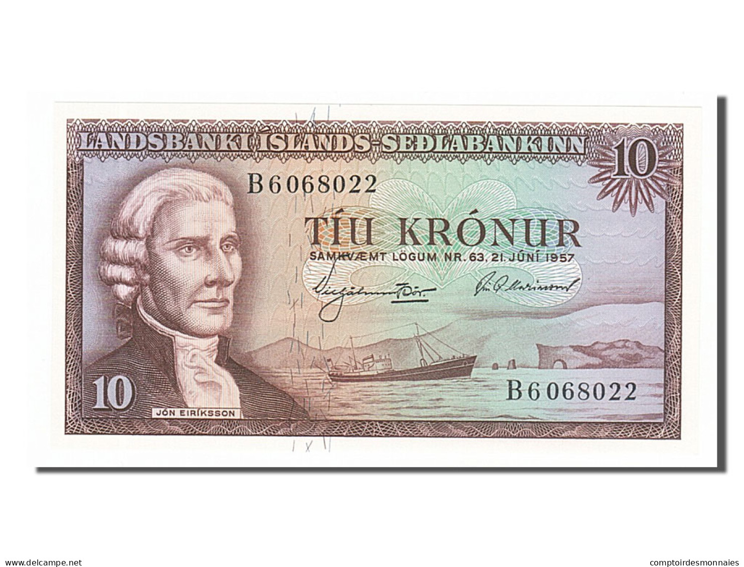 Billet, Iceland, 10 Kronur, 1957, NEUF - Islanda