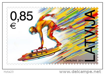 Latvia  - Sochi 2014 OLIMPIC  GAMES In Russia - Skeletons STAMP MNH - Winter 2014: Sochi