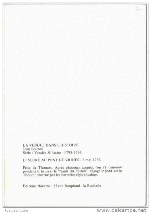 La Vendée dans l´Histoire - lot de 8 cartes - série Vendée militaire 1793 1796