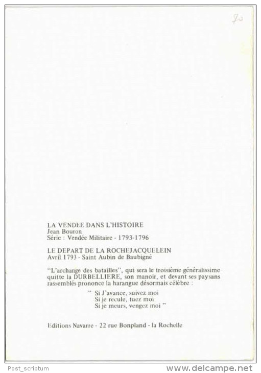 La Vendée dans l´Histoire - lot de 8 cartes - série Vendée militaire 1793 1796