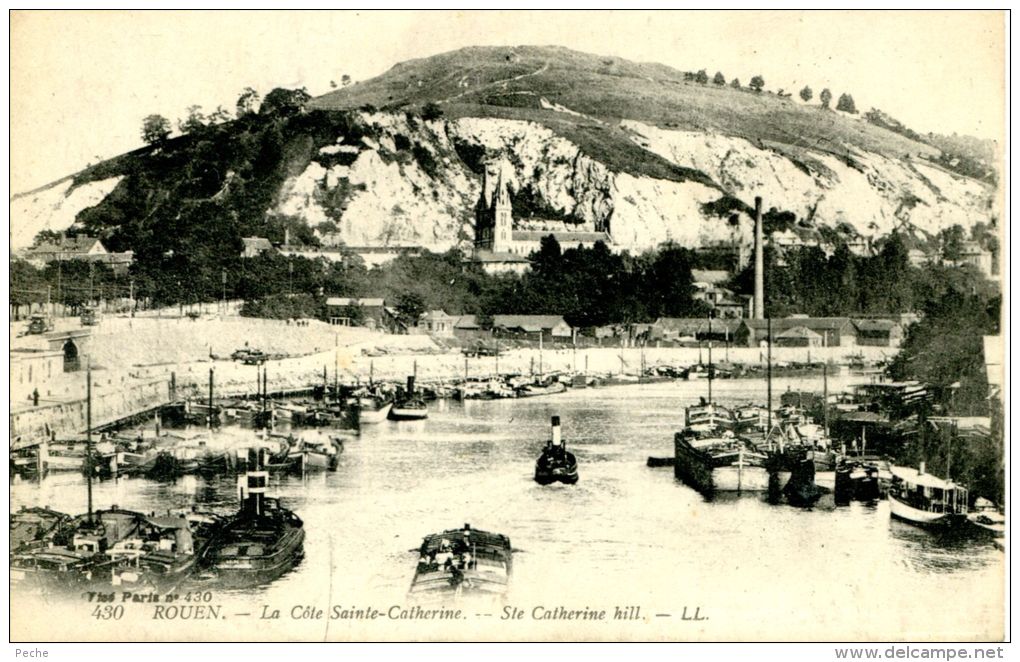 N°36564 -cpa Rouen -la Cote QSte Catheriene- Remorqueurs, Péniches- - Tugboats