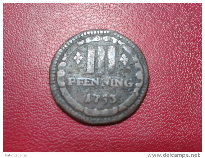 3 PFENNING 1753 - Piccole Monete & Altre Suddivisioni