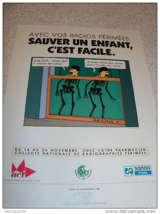 Hergé. Affiche Pub Avec Les Dupondt. Avec Vos Radios Périmées, Sauver Un Enfant C´est Facile !. 1991 - Affiches & Offsets