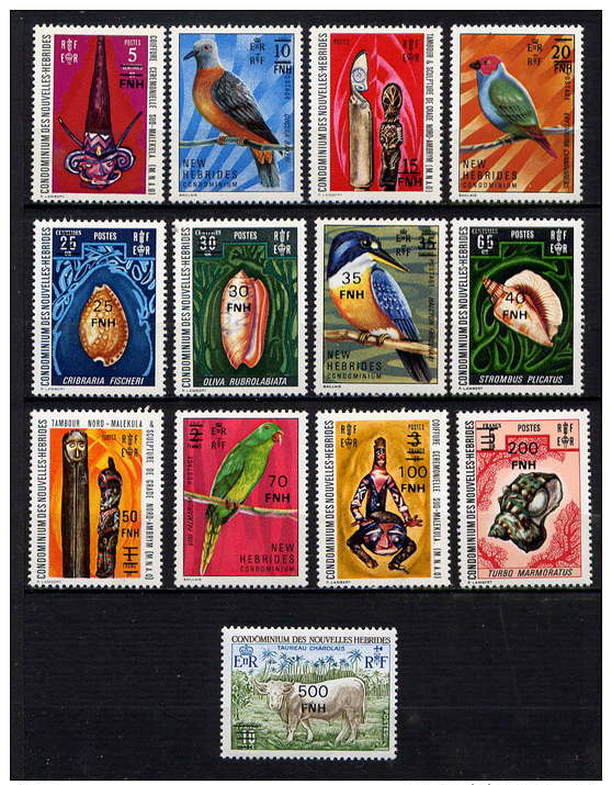 Nlles HEBRIDES - N° 450/462** - SERIE COURANTE SURCHARGEE - Unused Stamps