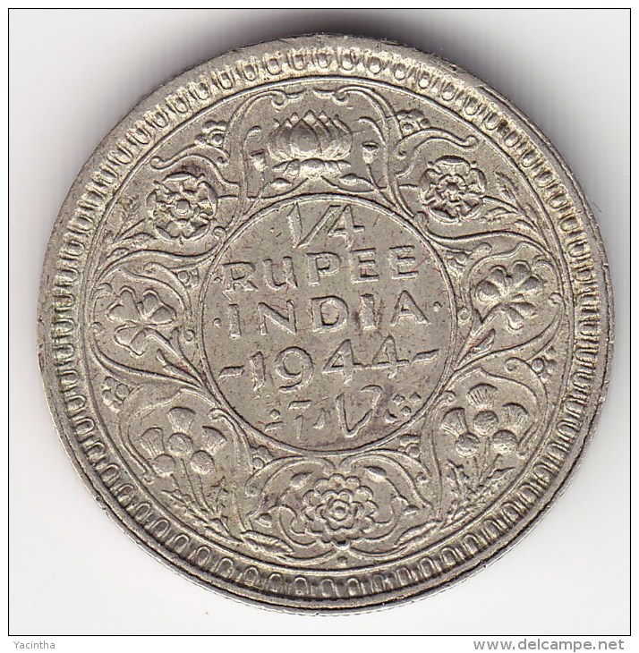 @Y@  INDIA  1/4  Rupee  1944  AUNC    (2618) - India