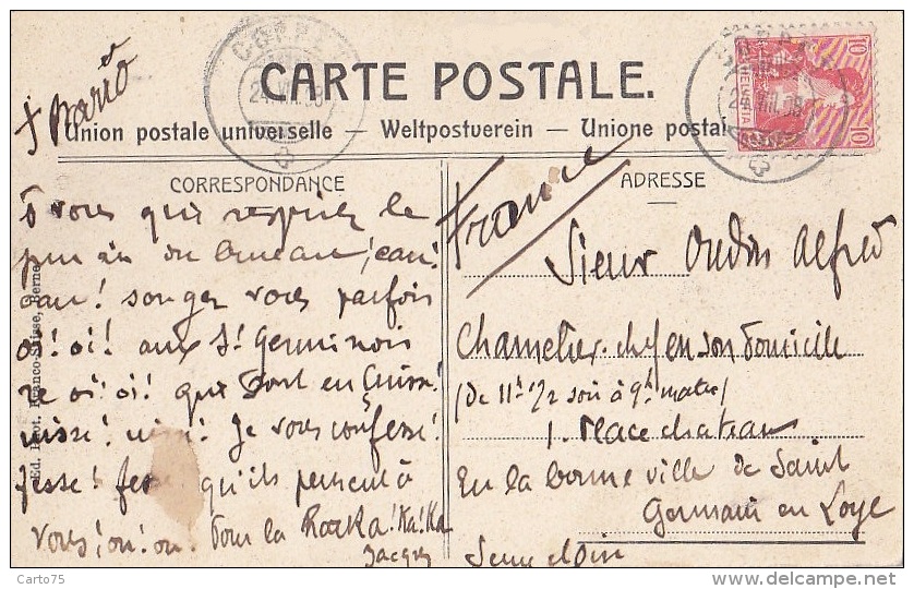 Suisse - Coppet -  Promenade Des Ormeaux - Postal Mark 1908 - Coppet