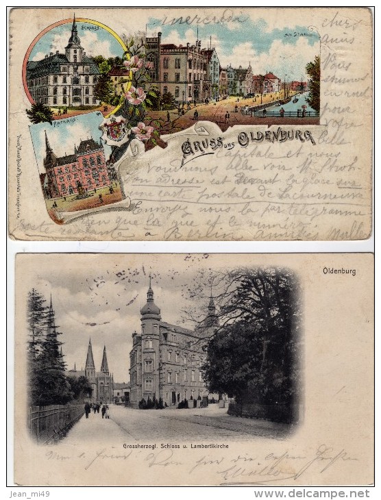 ALLEMAGNE - OLDENBURG - LOT DE 2 CARTES - GRUSS AUS OLDENBURG -  Grossherzogl. Schloss U. Lambertikirche - Oldenburg