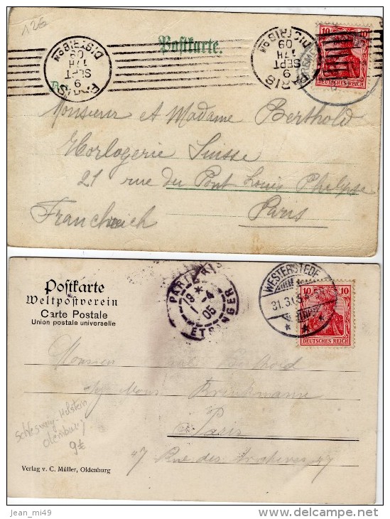 ALLEMAGNE - OLDENBURG - LOT DE 2 CARTES - GRUSS AUS OLDENBURG -  Grossherzogl. Schloss U. Lambertikirche - Oldenburg