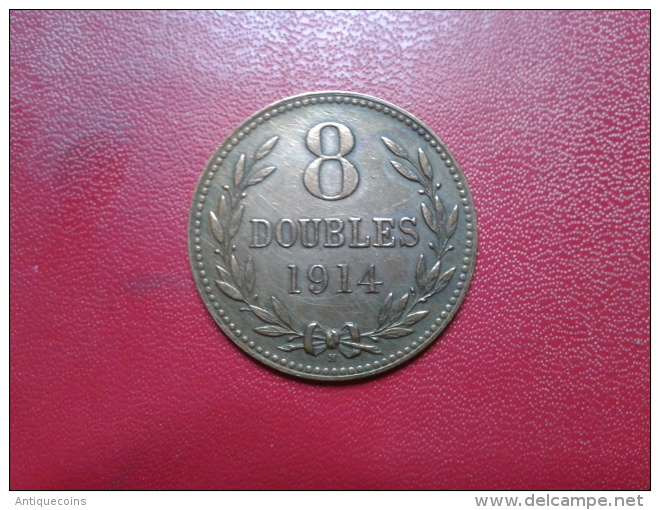 8 DOUBLES 1914 H - Guernsey