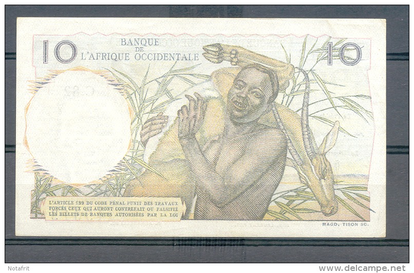 AOF French West Africa 10 Fr 1950  XF - West African States