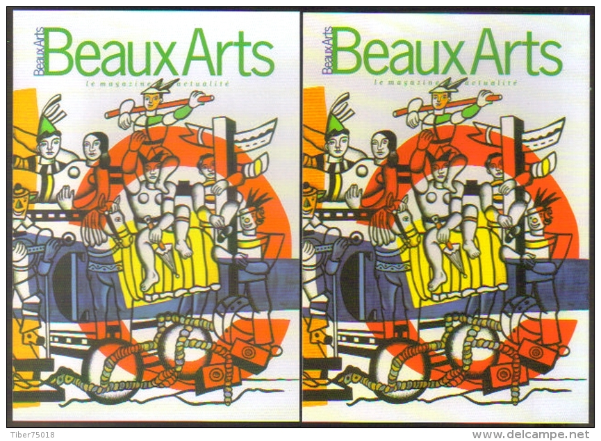 2 Cartes Postales édition "Carte à Pub" - Beaux Arts (magazine) - Fernand Léger, La Grande Parade (1954) - Advertising